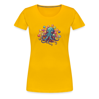 Lustiger Comic Oktopus mit Lollipops - Frauen Premium T-Shirts - by Artful Alchemist