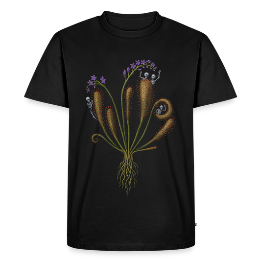 Flora Mortis - Sonnentau Pflanze mit Skeletten - Männer Premium T-Shirt - Schwarz