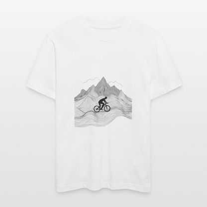 Radfahrer in den Bergen - Stanley/Stella Relaxed Fit Unisex Bio-T-Shirt Sparker - by Artful Alchemist