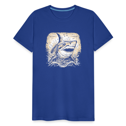 Cooler Retro Hai - Männer Premium T-Shirts - by Artful Alchemist