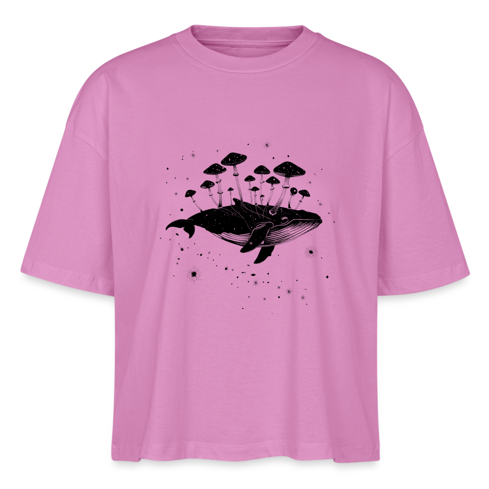 Surrealer Wal mit Pilzen im Weltraum mit Sternen - Stanley/Stella Frauen Boxy Bio-T-Shirt Nova - Pink