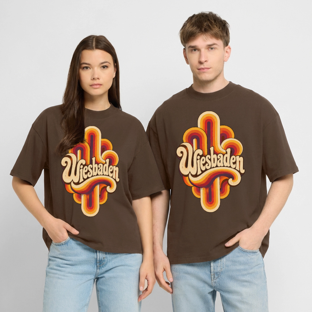 Wiesbaden Retro – Oversized Unisex Bio T-Shirt - Dunkelbraun