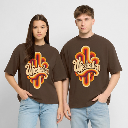 Wiesbaden Retro – Oversized Unisex Bio T-Shirt - Dunkelbraun