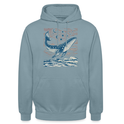 Kosmischer Wal – Retro Ocean Art - Unisex Hoodie - by Artful Alchemist