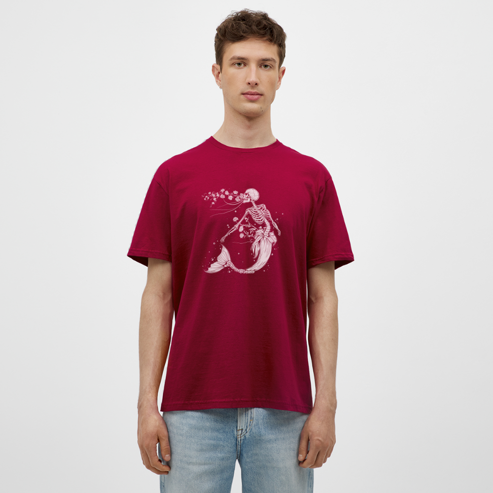 Florale Skelett Meerjungfrau - Männer T-Shirt - Ziegelrot