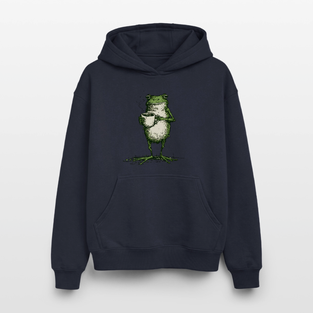 Coffee Frog – Oversized Heavyweight Unisex Hoodie - Navy