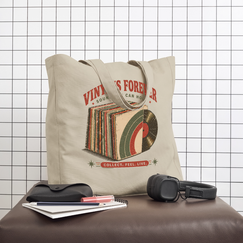 Vinyl Is Forever - Midweight recycelter Stoffbeutel von Stanley/Stella - Cremebeige