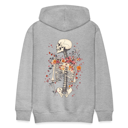 Skelett mit zarten Blumen im Boho Look - Männer Premium Hoodie - by Artful Alchemist