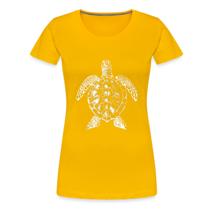 Meeresschildkröte - Monochrom - Frauen Premium T-Shirt - by Artful Alchemist