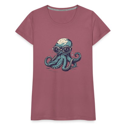 Nerdy Comic Oktopus mit Brille - Frauen Premium T-Shirts - by Artful Alchemist
