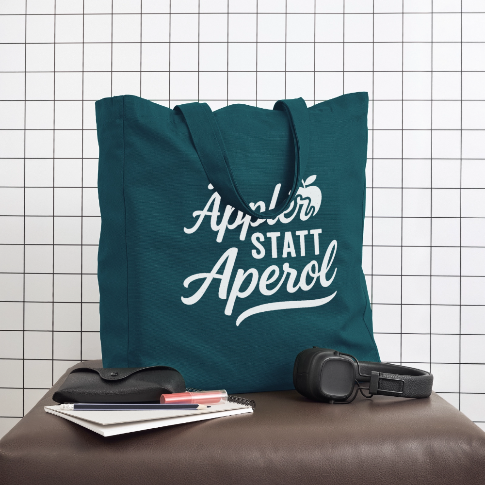 Äppler statt Aperol - Midweight recycelter Stoffbeutel von Stanley/Stella - Dunkles Petrol