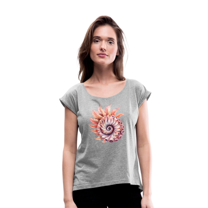 Fedriger Tentakel Nautilus - Goldener Schnitt - Frauen T-Shirt mit gerollten Ärmeln - by Artful Alchemist