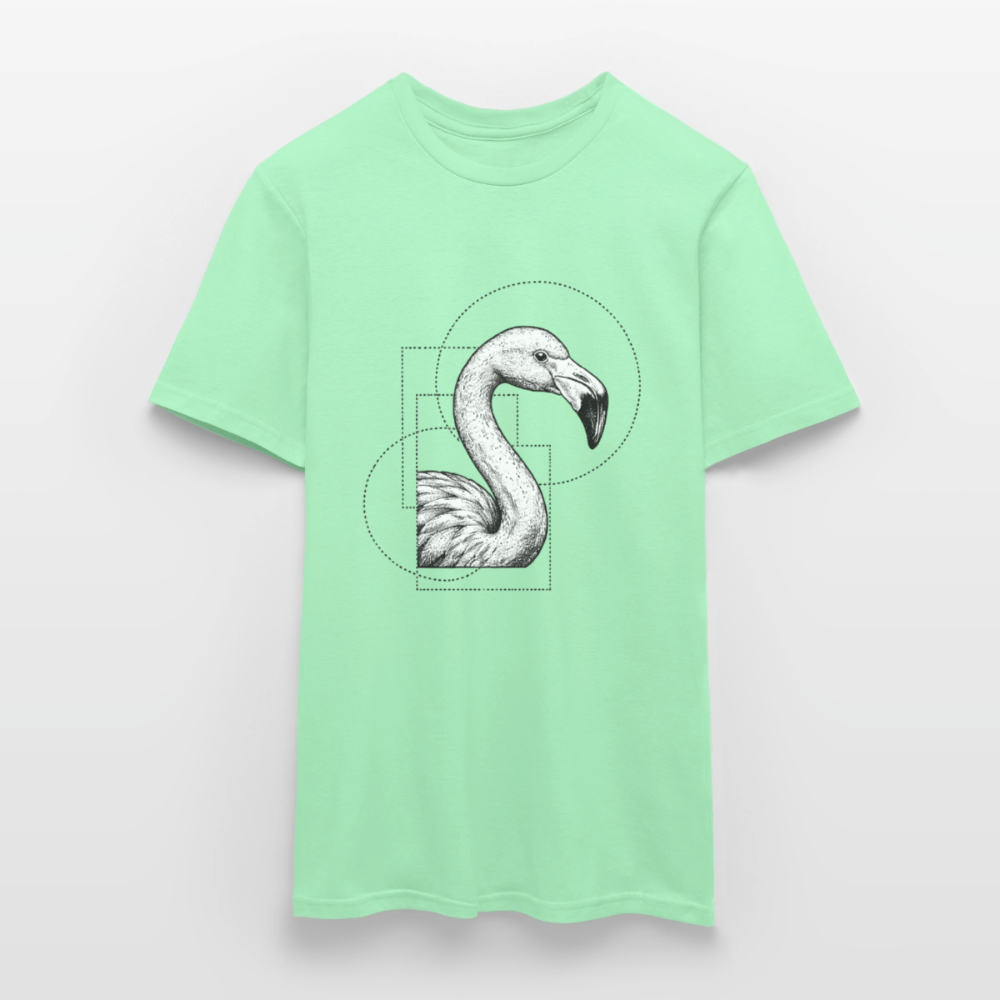 Geometric Grace – Modern Flamingo - Männer T-Shirt - by Artful Alchemist