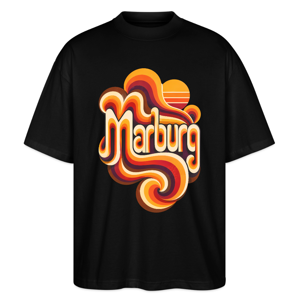 Marburg Retro – Oversized Unisex Bio T-Shirt - Schwarz