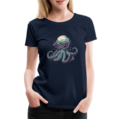 Nerdy Comic Oktopus mit Brille - Frauen Premium T-Shirts - by Artful Alchemist