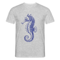 Indigo Seepferchen - Männer T-Shirt - Grau meliert
