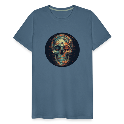 Retro Futuristischer Totenkopf Skull Cyborg- Männer Premium T-Shirt - by Artful Alchemist