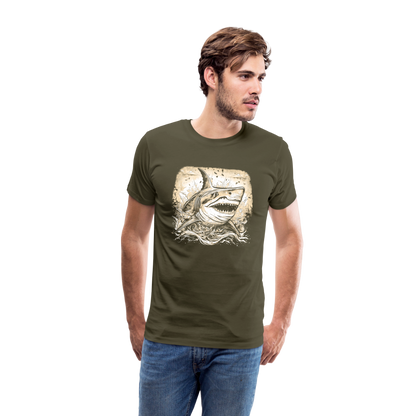 Cooler Retro Hai - Männer Premium T-Shirts - by Artful Alchemist