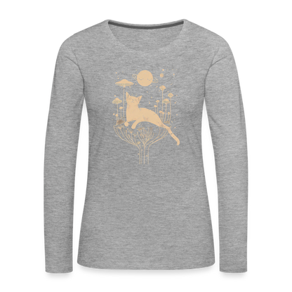 Surreales Katzen Motiv im Kosmos - Frauen Premium Langarmshirt - by Artful Alchemist