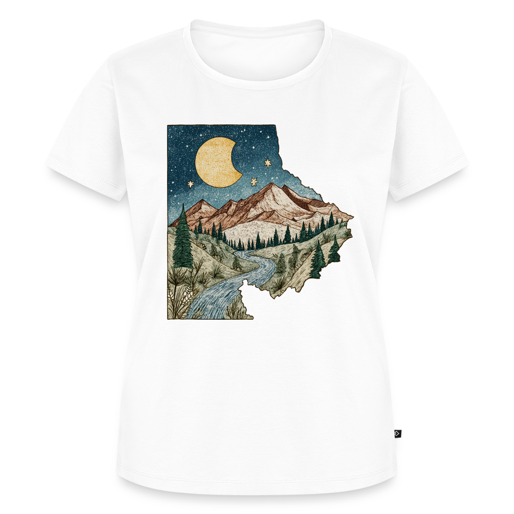 Nightfall Peaks – Vintage Mountain - Frauen Premium Bio T-Shirt - by Artful Alchemist