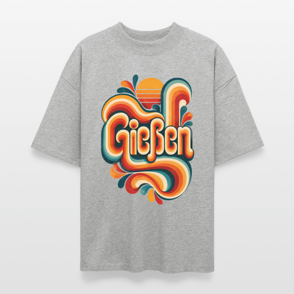 Gießen Retro – Oversized Unisex Bio T-Shirt - Grau meliert