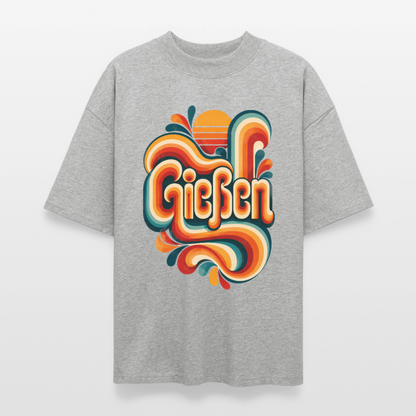 Gießen Retro – Oversized Unisex Bio T-Shirt - Grau meliert
