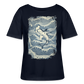 Vintage Hammerhai im japanischen inspirierten Tattoo Stil - Stanley/Stella Relaxed Rundhals Frauen Bio-T-Shirt SERENA - Navy