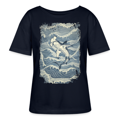 Vintage Hammerhai im japanischen inspirierten Tattoo Stil - Stanley/Stella Relaxed Rundhals Frauen Bio-T-Shirt SERENA - by Artful Alchemist
