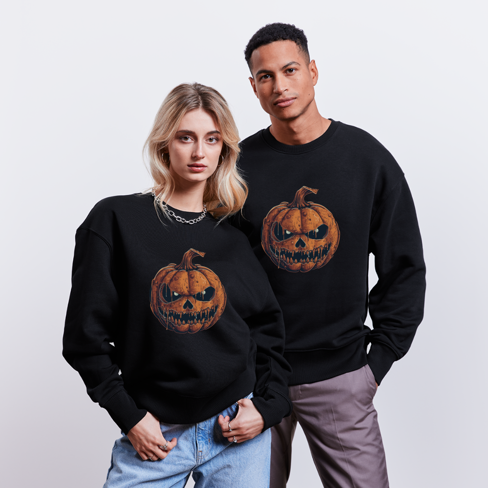 Gruseliger Horror Kürbis -Happy Halloween - Stanley/Stella Oversive Bio Pullover - nachhaltig - Schwarz