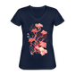 Zarte Korallen Blumen - Klassisches Frauen-T-Shirt mit V-Ausschnitt - Navy