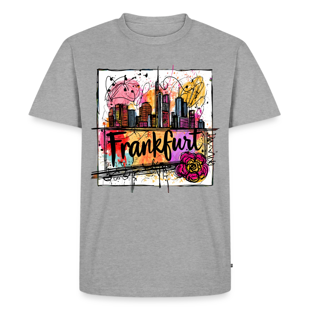 Frankfurt Skyline - Männer Premium T-Shirt - Grau meliert
