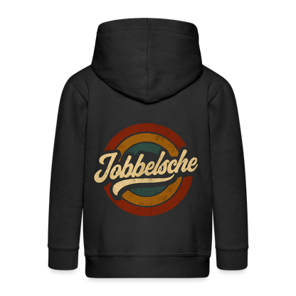 Jobbelsche Retro - Hessisch Mundart - Kinder Premium Kapuzenjacke - Schwarz