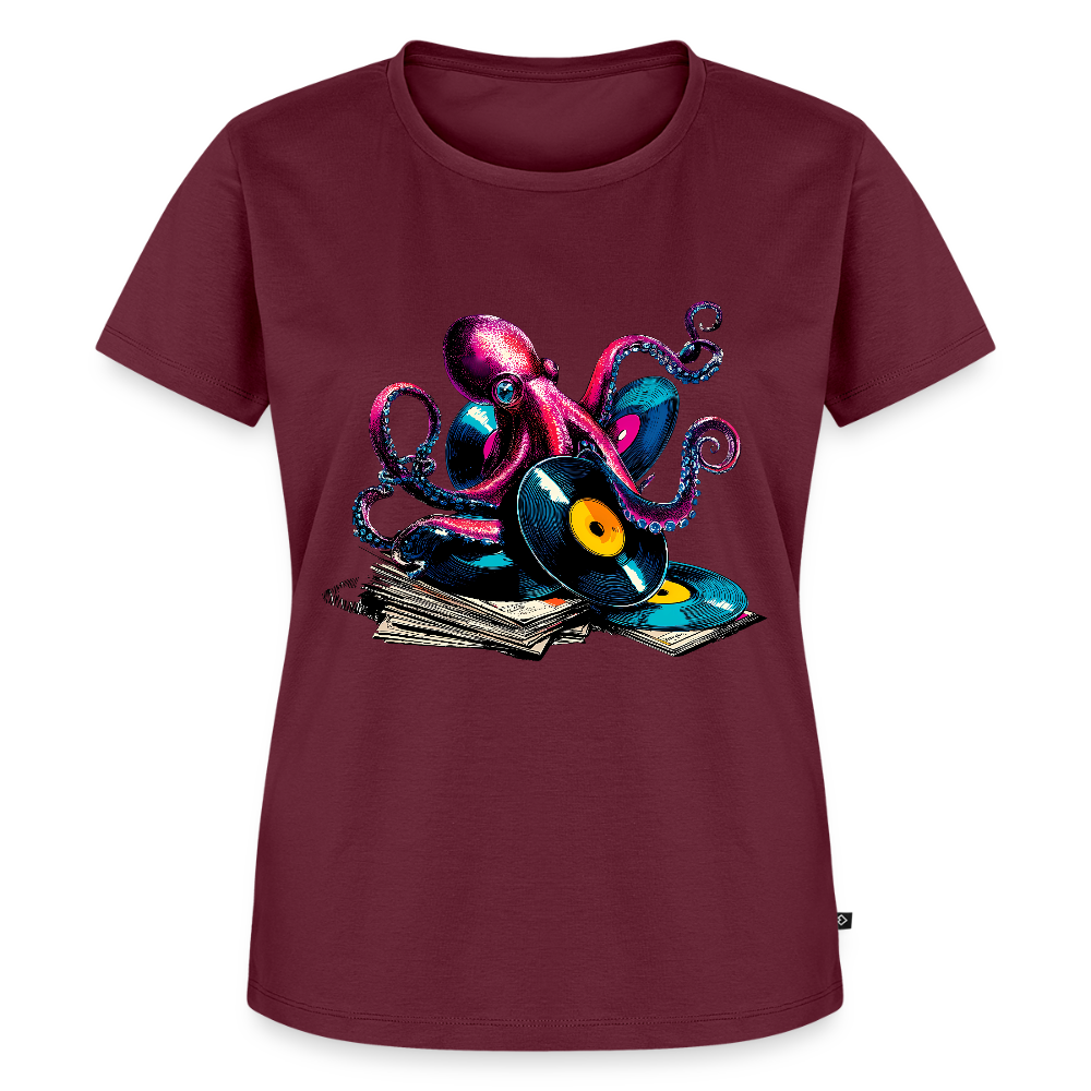 DJ Oktopus – Wenn Tiefsee auf Vinyl trifft - Frauen Premium T-Shirt - Burgunderrot