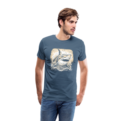 Cooler Retro Hai - Männer Premium T-Shirts - by Artful Alchemist