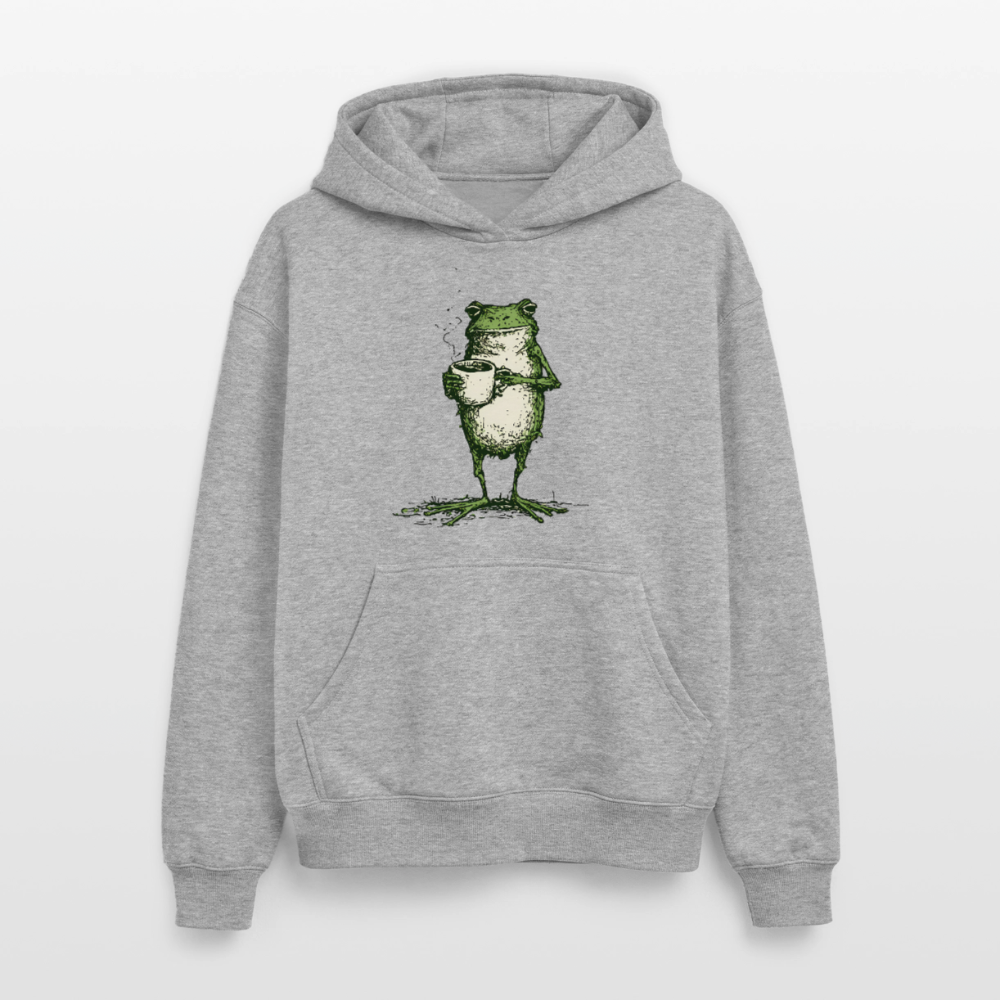 Coffee Frog – Oversized Heavyweight Unisex Hoodie - Grau meliert