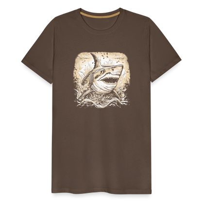 Cooler Retro Hai - Männer Premium T-Shirts - by Artful Alchemist