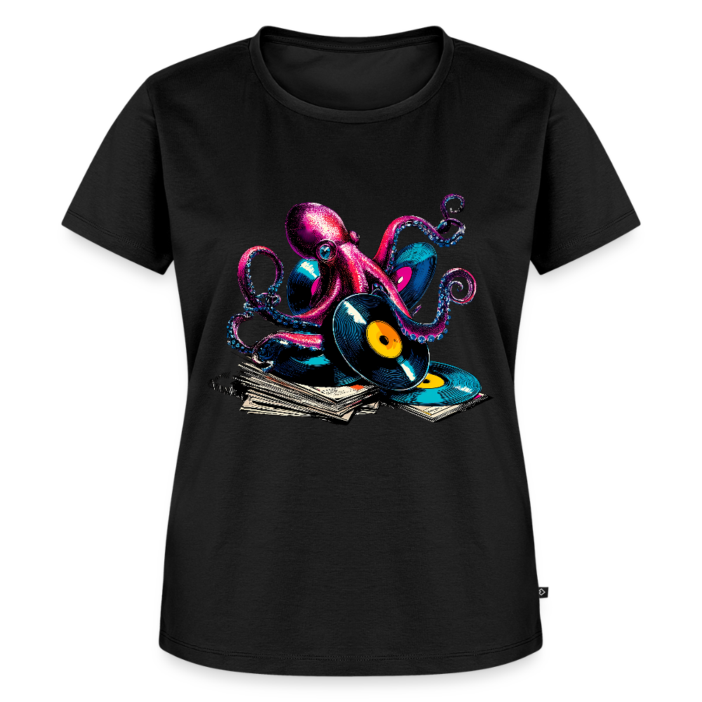 DJ Oktopus – Wenn Tiefsee auf Vinyl trifft - Frauen Premium T-Shirt - Schwarz