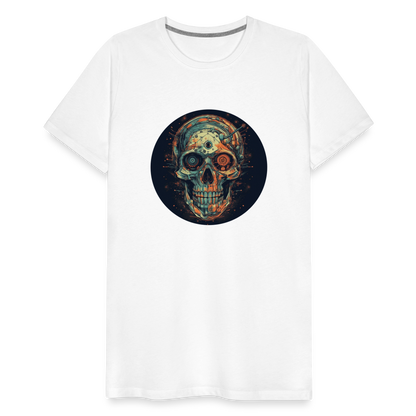 Retro Futuristischer Totenkopf Skull Cyborg- Männer Premium T-Shirt - by Artful Alchemist
