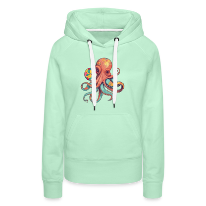 Lustiger Comic Oktopus mit Lollipop - Frauen Premium Hoodie - by Artful Alchemist
