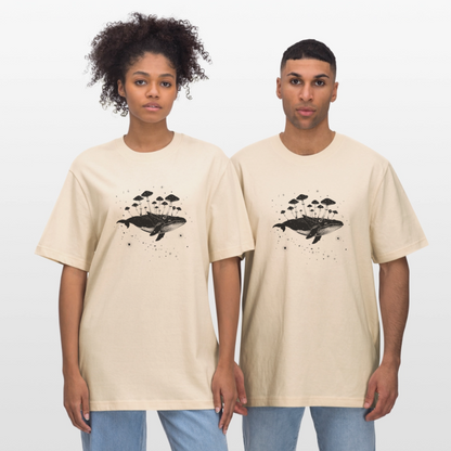 Surrealer Wal mit Pilzen im Weltraum mit Sternen - Stanley/Stella Relaxed Fit Unisex Bio-T-Shirt Sparker - by Artful Alchemist