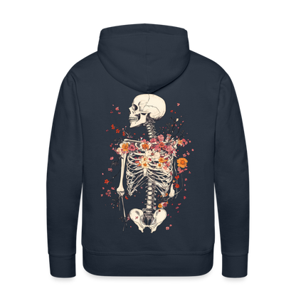 Skelett mit zarten Blumen im Boho Look - Männer Premium Hoodie - by Artful Alchemist