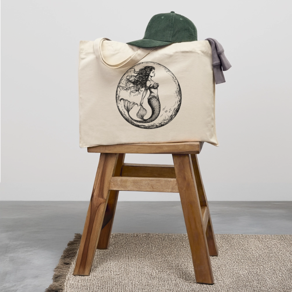 Mystische Meerjungfrau - recycelter Shopping Bag - Naturweiß