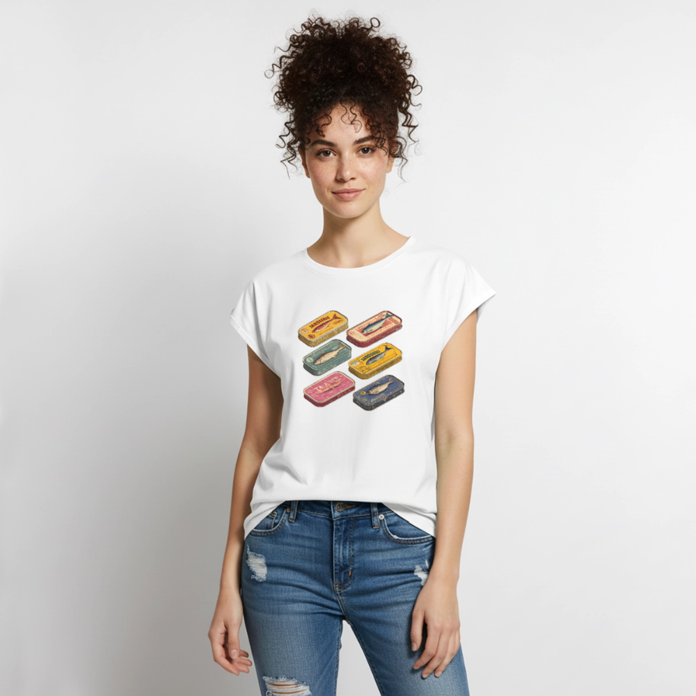 Vintage Sardine Collective - Frauen T-Shirt mit gerollten Ärmeln - by Artful Alchemist