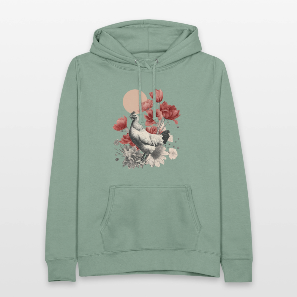 Vintage Boho Blossom Chicken - Frauen Hoodie - by Artful Alchemist