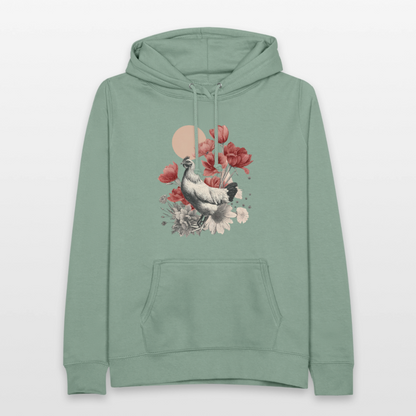 Vintage Boho Blossom Chicken - Frauen Hoodie - by Artful Alchemist