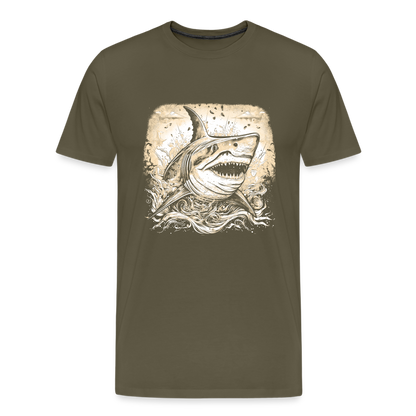 Cooler Retro Hai - Männer Premium T-Shirts - by Artful Alchemist