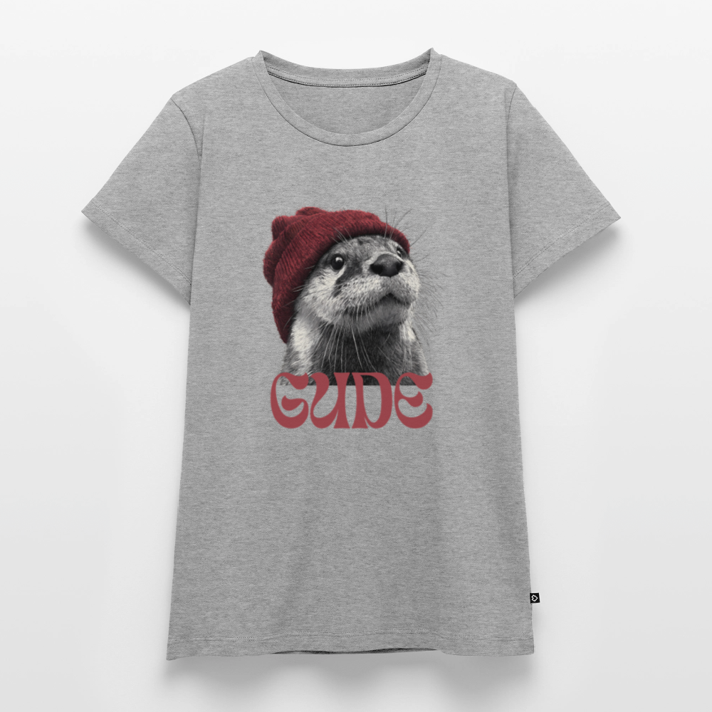 Gude Otter - Frauen Premium Bio T-Shirt - Grau meliert