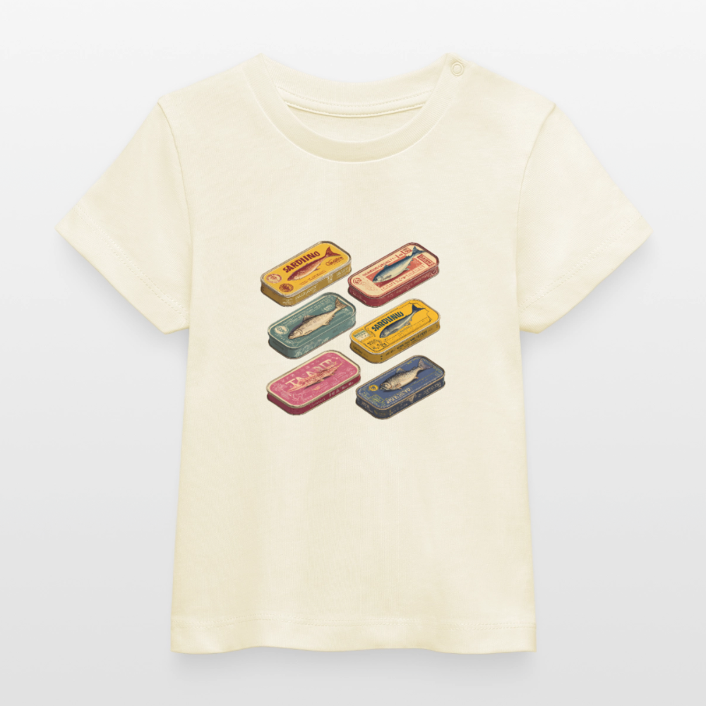 Tiny Gourmet – Retro Sardines - Stanley/Stella Baby Bio-T-Shirt BABY CREATOR - by Artful Alchemist