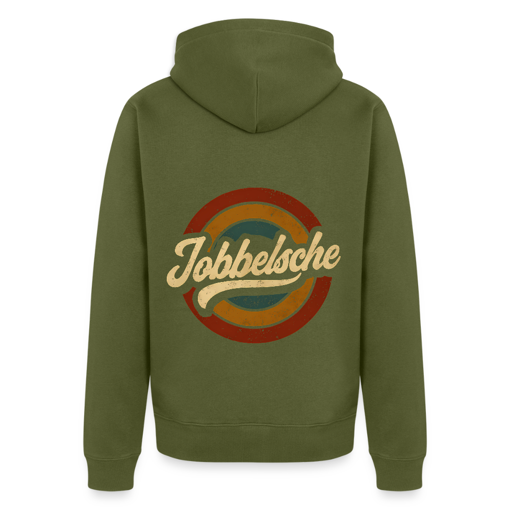 Jobbelsche Retro - Hessisch Mundart - Männer Premium Kapuzen Jacke - Khaki