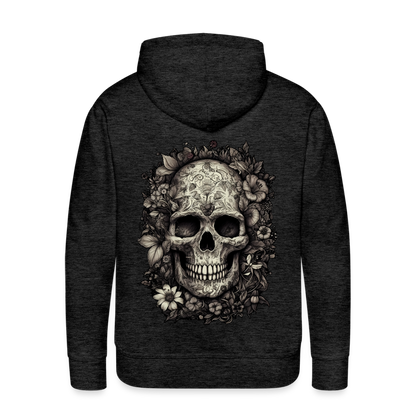 Boho Totenkopf mit Tattoos und Blumen - Männer Premium Hoodie - by Artful Alchemist